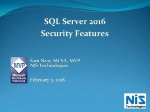 Sql server 2016 security features
