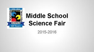 Middle School Science Fair 2015 2016 What is
