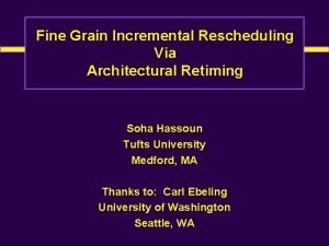 Fine Grain Incremental Rescheduling Via Architectural Retiming Soha