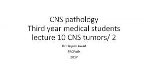 Pathology lectures for medical students