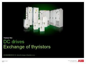 Thomas Vinz DC drives Exchange of thyristors 3