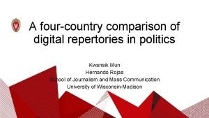 A fourcountry comparison of digital repertories in politics