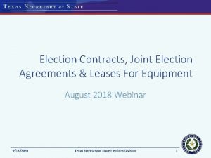Election Contracts Joint Election Agreements Leases For Equipment