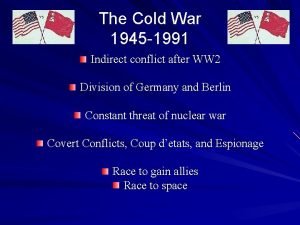 The Cold War 1945 1991 Indirect conflict after