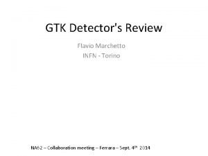 GTK Detectors Review Flavio Marchetto INFN Torino NA
