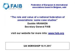 Federation of European international associations based in Belgium