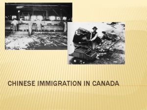 Chinese immigration push factors