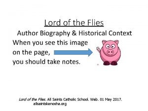 Historical context of lord of the flies