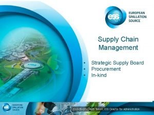 Supply Chain Management Strategic Supply Board Procurement Inkind