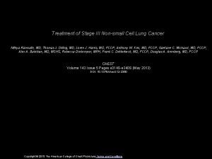 Treatment of Stage III Nonsmall Cell Lung Cancer