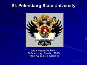 St Petersburg State University Universitetskaya Emb 11 St