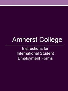Amherst college employment