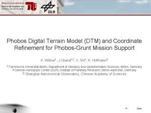 Phobos Digital Terrain Model DTM and Coordinate Refinement