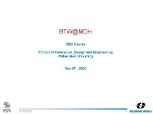 BTWMDH DSD Course School of Innovation Design and