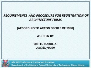 Arcon registration form