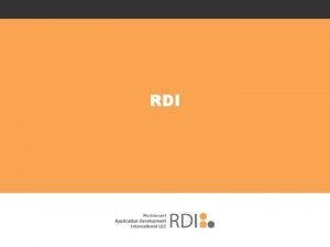 Restaurant Application Development International LLC RDI Restaurant Application