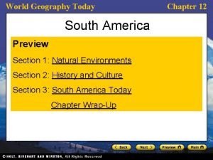 World Geography Today South America Preview Section 1