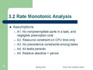 Rate monotonic analysis