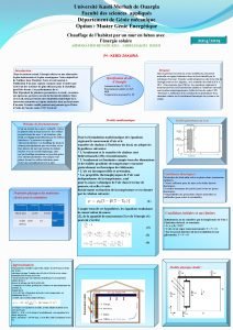 Universit Kasdi Merbah de Ouargla Facult des sciences