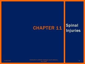 Spinal CHAPTER 11 Injuries 9182020 Introduction to Athletic