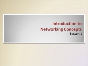 Introduction to Networking Concepts Lesson 1 TCPIP Protocol