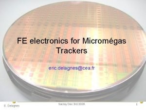 FE electronics for Micromgas Trackers eric delagnescea fr