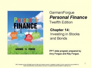 GarmanForgue Personal Finance Twelfth Edition Chapter 14 Investing