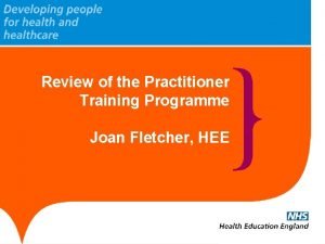 Practitioner training programme
