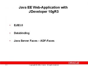 Java EE WebApplication with JDeveloper 10 g R