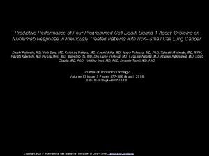 Predictive Performance of Four Programmed Cell Death Ligand