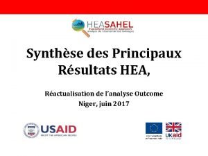Synthse des Principaux Rsultats HEA Ractualisation de lanalyse