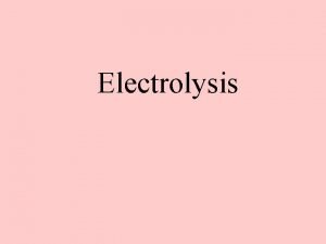 Electrolysis keywords