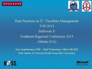 Best Practices in IT Facilities Management 5302013 Ballroom