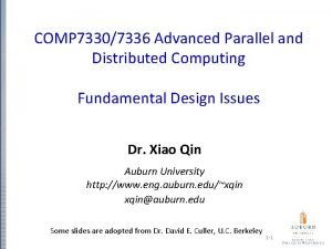 COMP 73307336 Advanced Parallel and Distributed Computing Fundamental