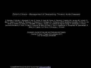 Editors Choice Management of Descending Thoracic Aorta Diseases