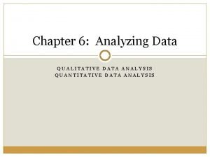 Data analysis methods