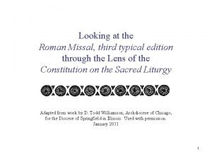 Looking at the Roman Missal third typical edition