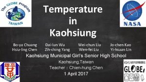 Temperature in Kaohsiung Boya Chuang Hsiuling Chen Dailun