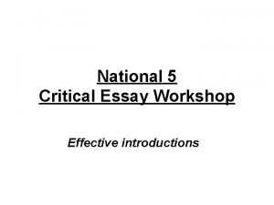 Example of critical essay