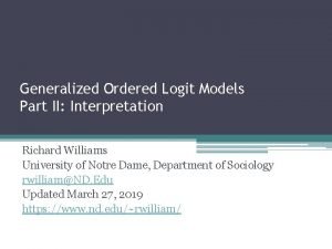 Generalized ordered logit model
