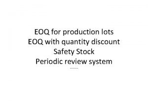 Eoq with quantity discount example