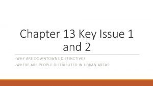 Key issue 1 why are downtowns distinctive