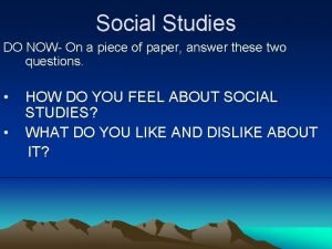 Social studies do now questions