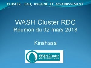 Cluster wash rdc