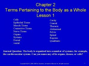 Chapter 2 Terms Pertaining to the Body as