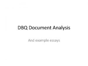 Document analysis essay example