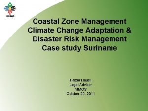 Coastal Zone Management Climate Change Adaptation Disaster Risk