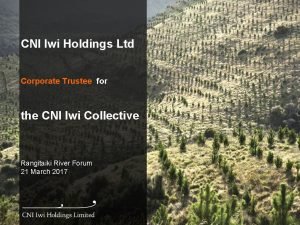 CNI Iwi Holdings Ltd Corporate Trustee for the