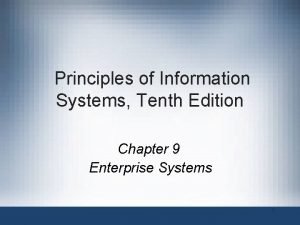 Principles of Information Systems Tenth Edition Chapter 9