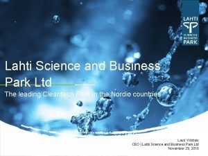 Lahti Science and Business Park Ltd The leading